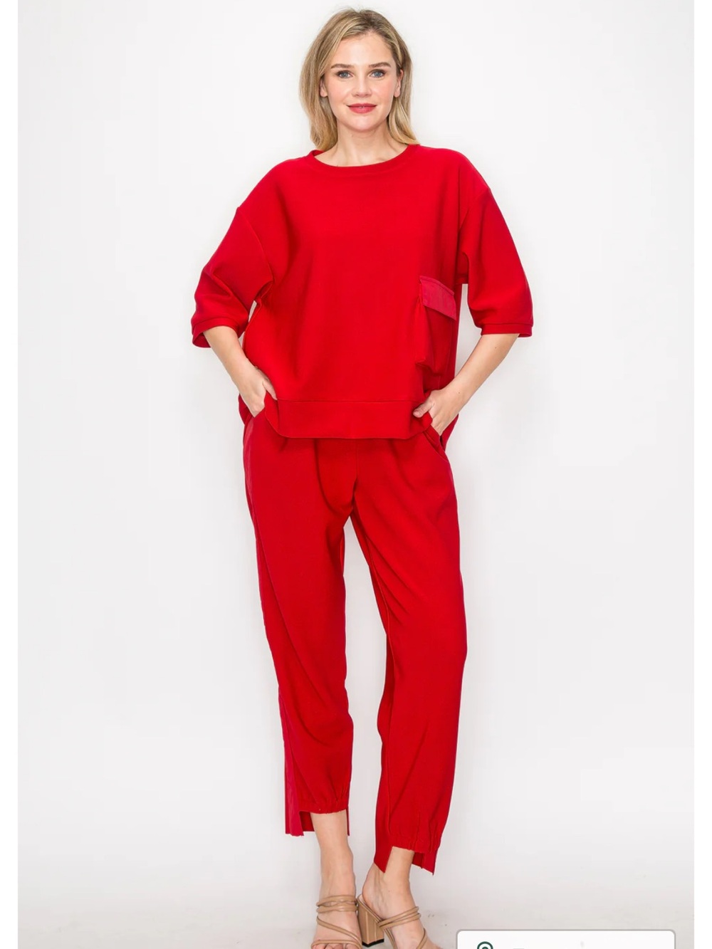 Meme Red Elastic Waist Skirt